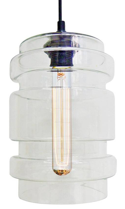 Závesná lampa z bezfarebného skla + žiarovka E27 60W Decorado