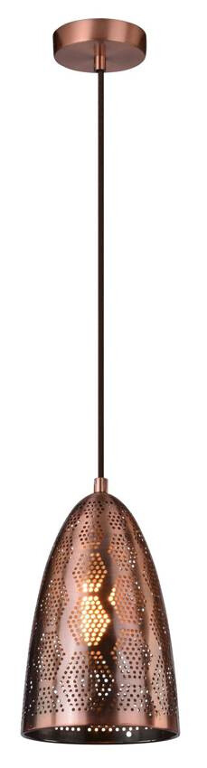 Závesná stropná lampa Sphinx kužeľ E27 prelamovaná-medená