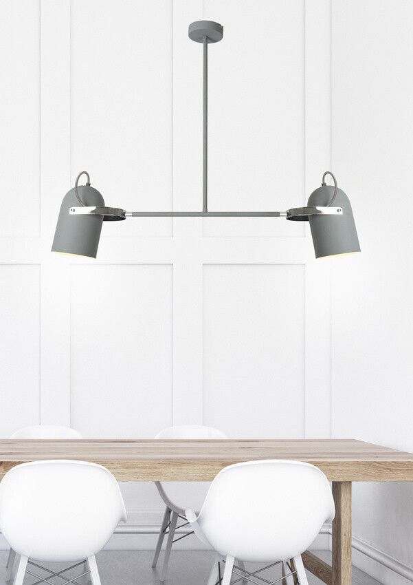 Sivá závesná stropná lampa 2X40W E27 SIVA