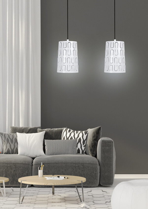 Závesná lampa 2xE27 48cm biela VISTA