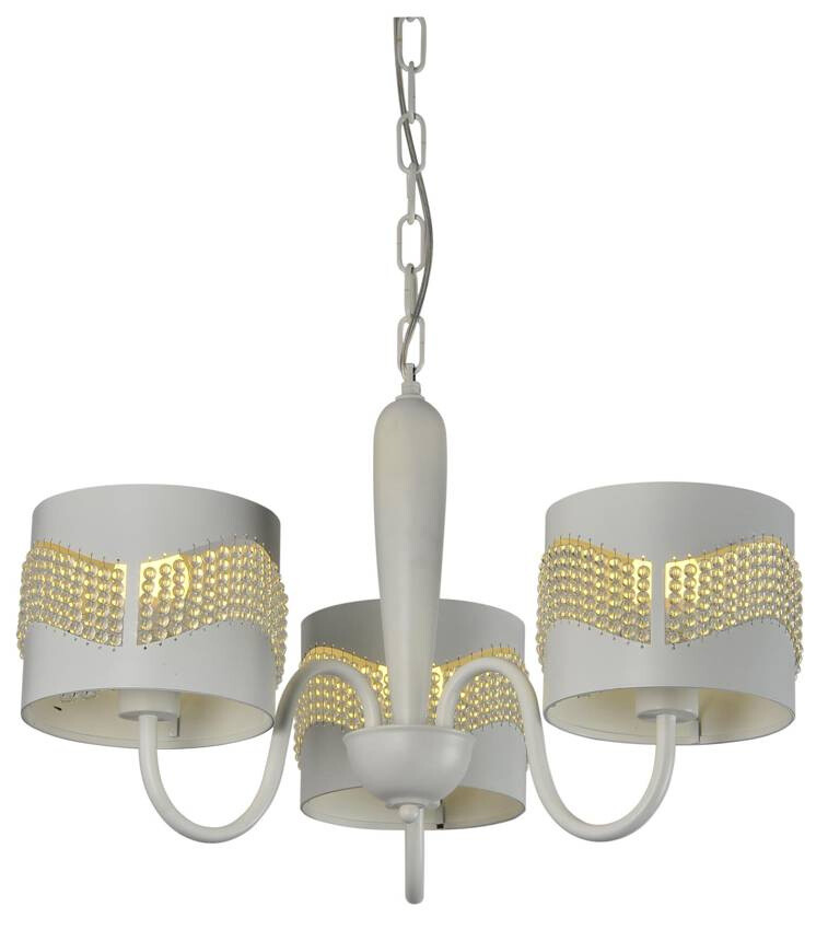 Biela závesná lampa s korálkami Antonio