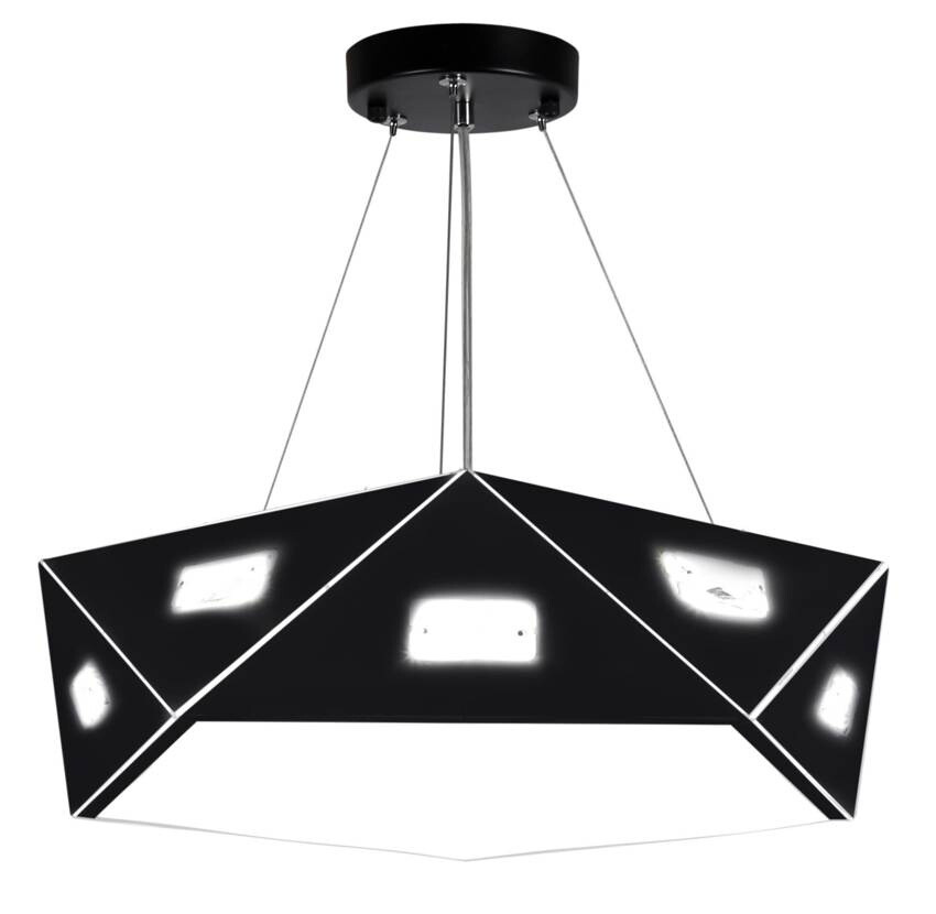 Čierna päťuholníková závesná lampa, nastaviteľná LED 24W Nemesis
