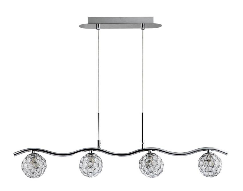 Závesná lampa 4X40W G9 chróm/priehľadná