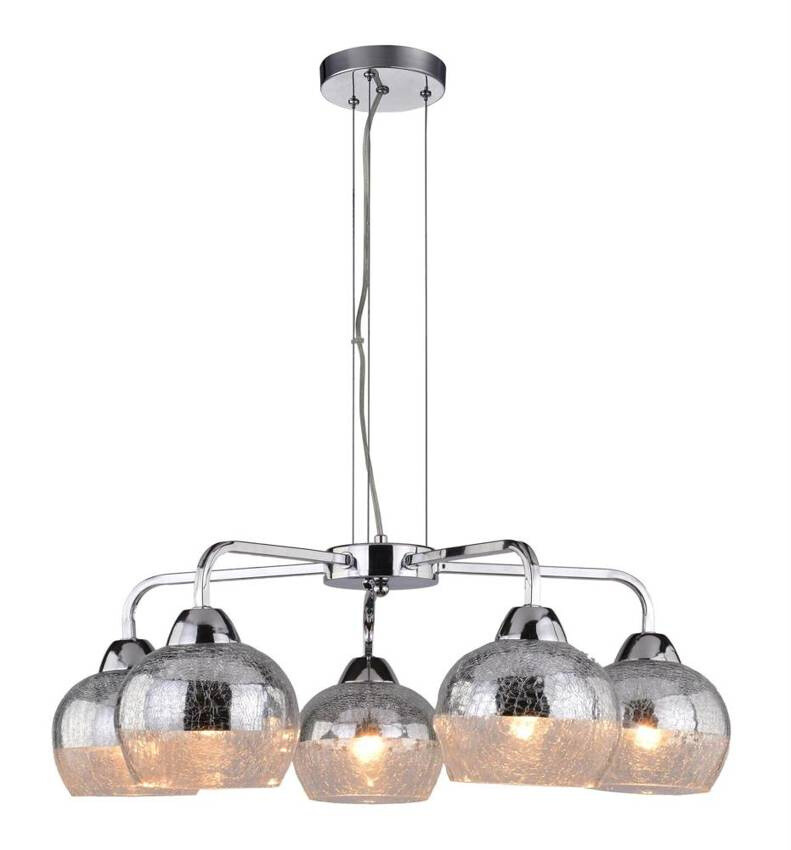 Závesná lampa so zrkadlom, chróm, rozbité sklo, 3x60W, Cromina