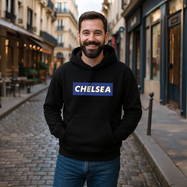 Chelsea grafika pánska mikina čierna - 5XS (116)