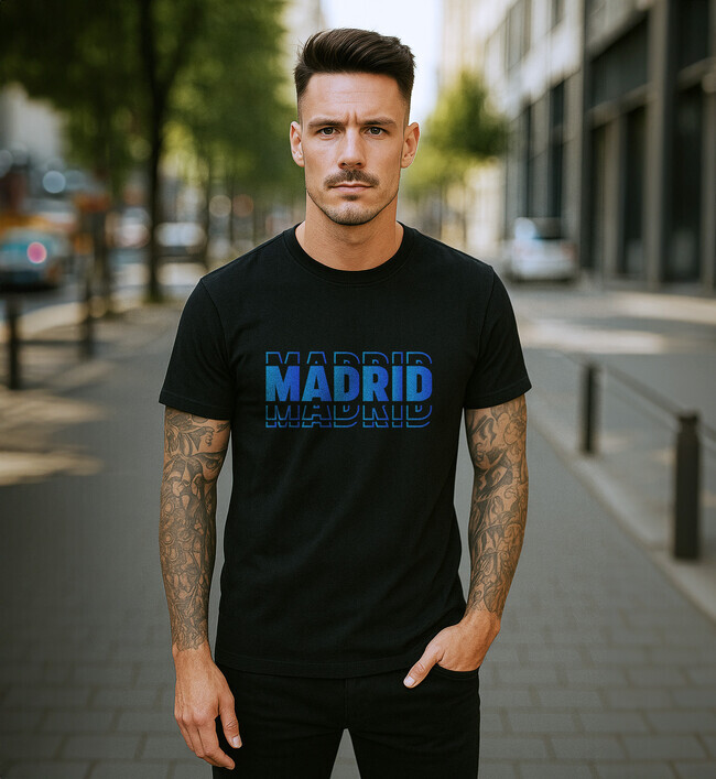 Madrid 5 pánske tričko čierne - 5XS (116)