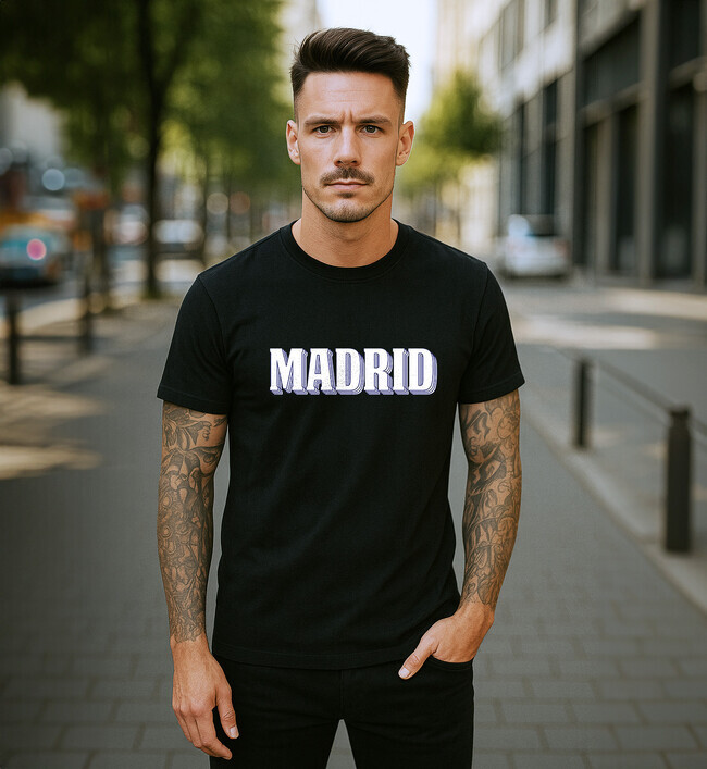 Madrid 6 pánske tričko čierne - 5XS (116)