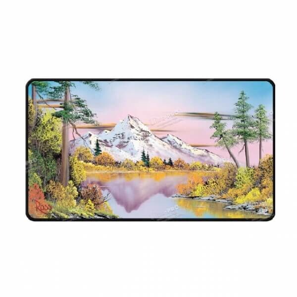UltraPro Hracia podložka Bob Ross Mighty Mountain Lake (Black Stitched)