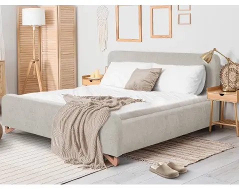 Posteľ Flamingo 180x200 cm, šedo-béžová štruktúrovaná tkanina%