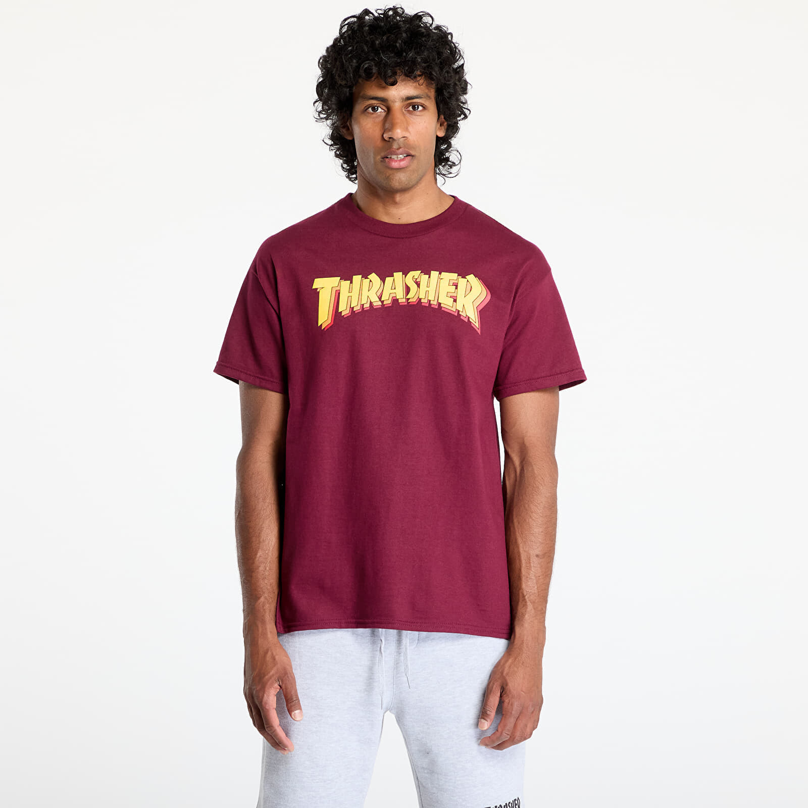 Tričko Thrasher Stacked T-Shirt Maroon S