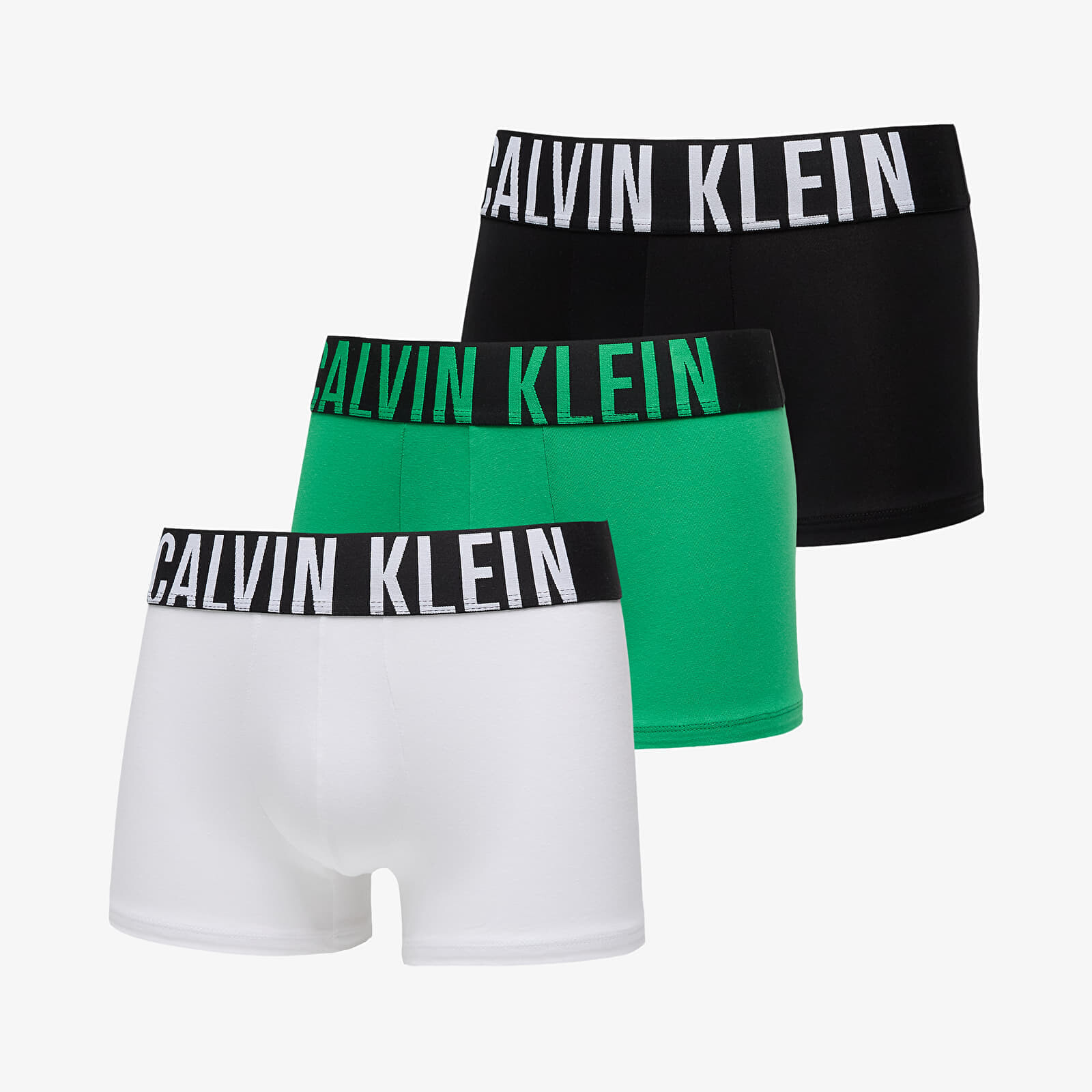 Calvin Klein Intense Power Cotton Stretch Trunk 3-Pack White/ Black/ Blossom Green S