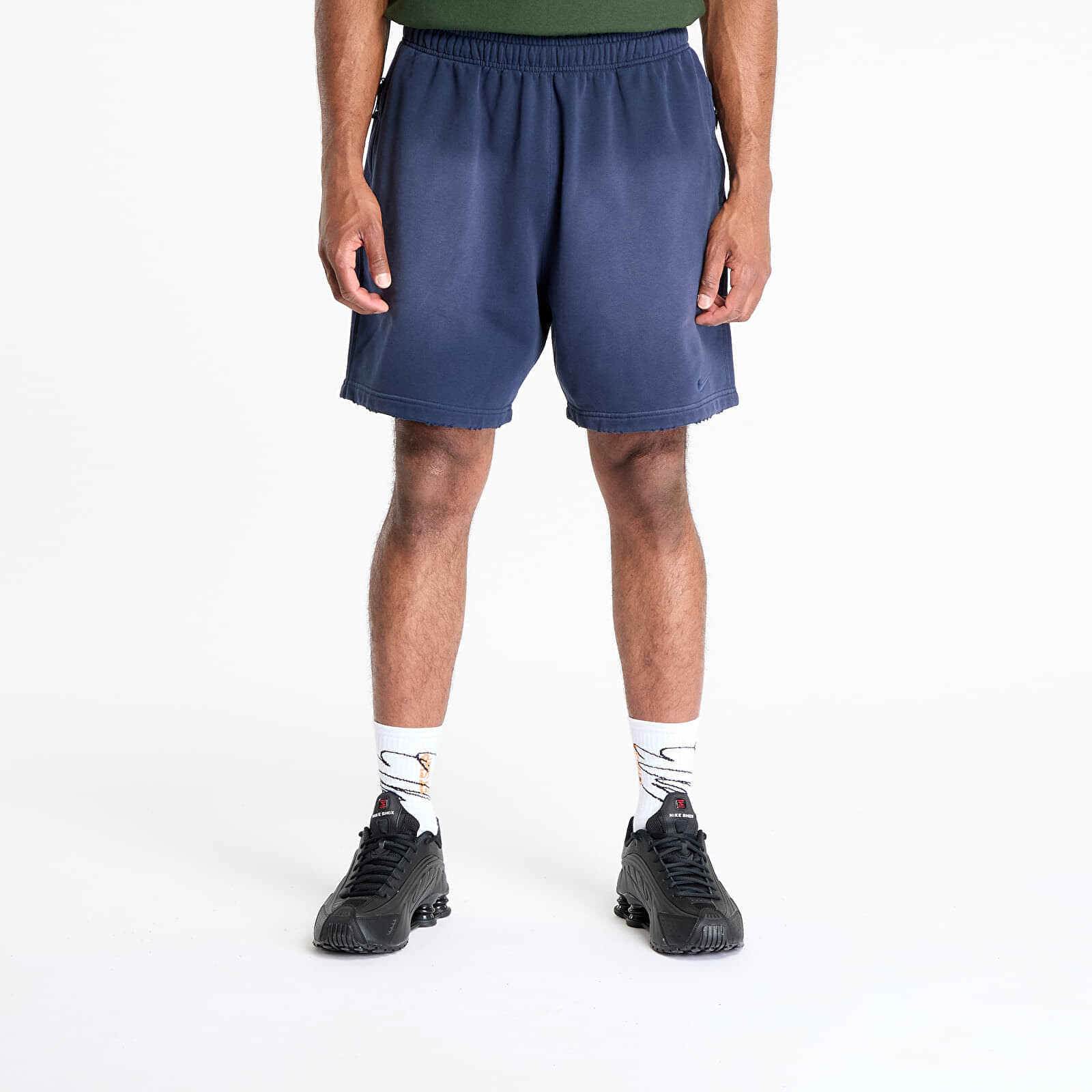 Šortky Nike Solo Swoosh Men's French Terry Shorts Obsidian/ Obsidian XS