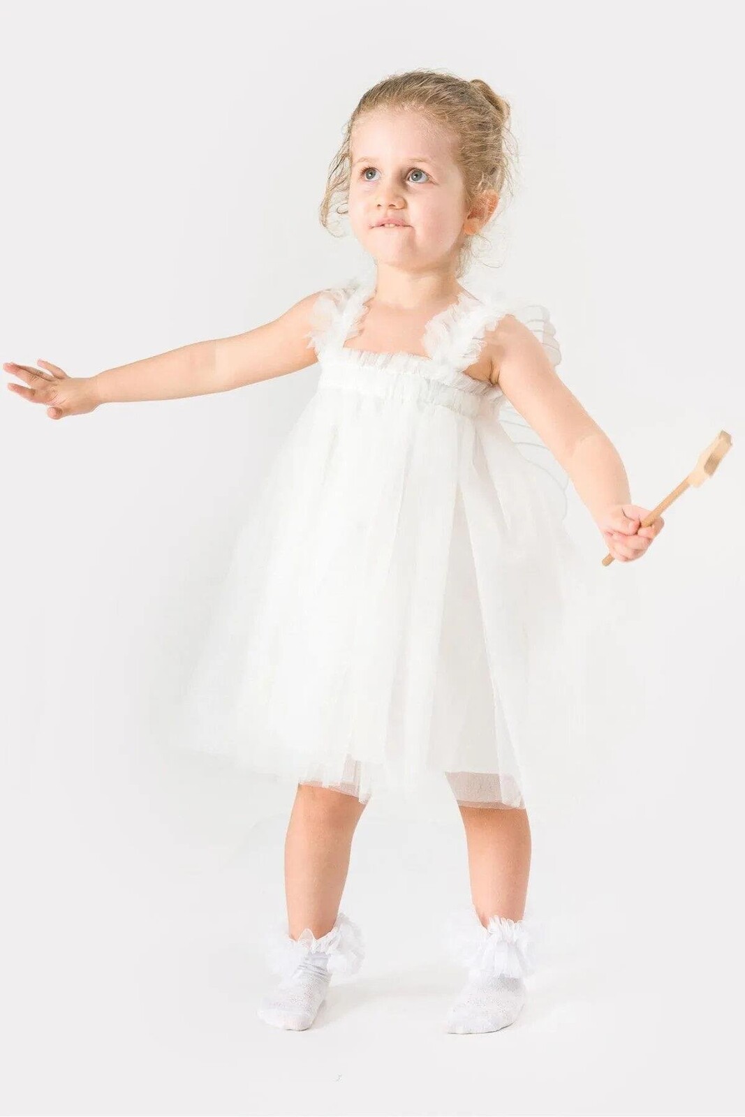 20283 Dewberry Winged Princess Child Dress-WHITE