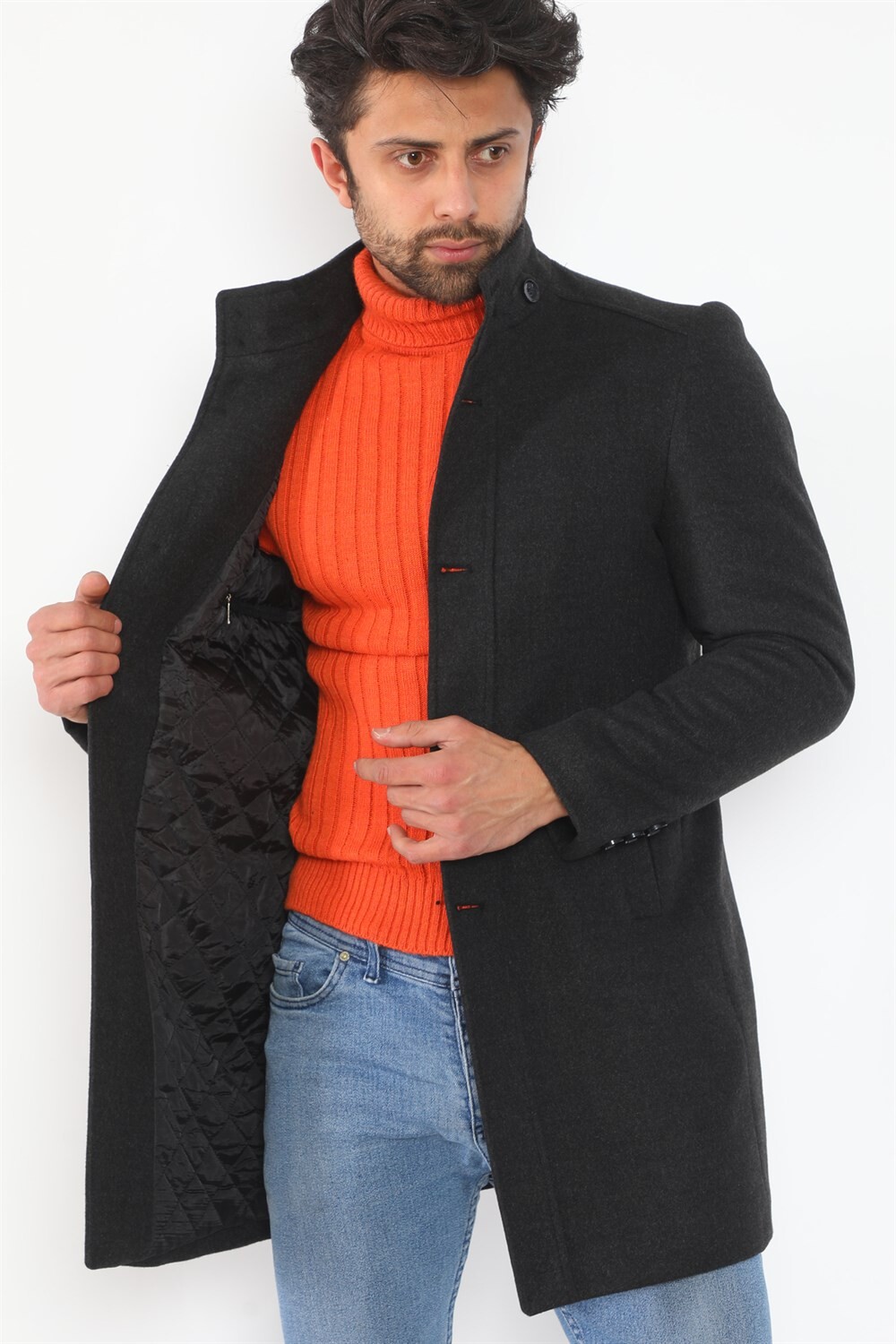 PLT8370 DEWBERRY MEN'S COAT-ANTHRACITE