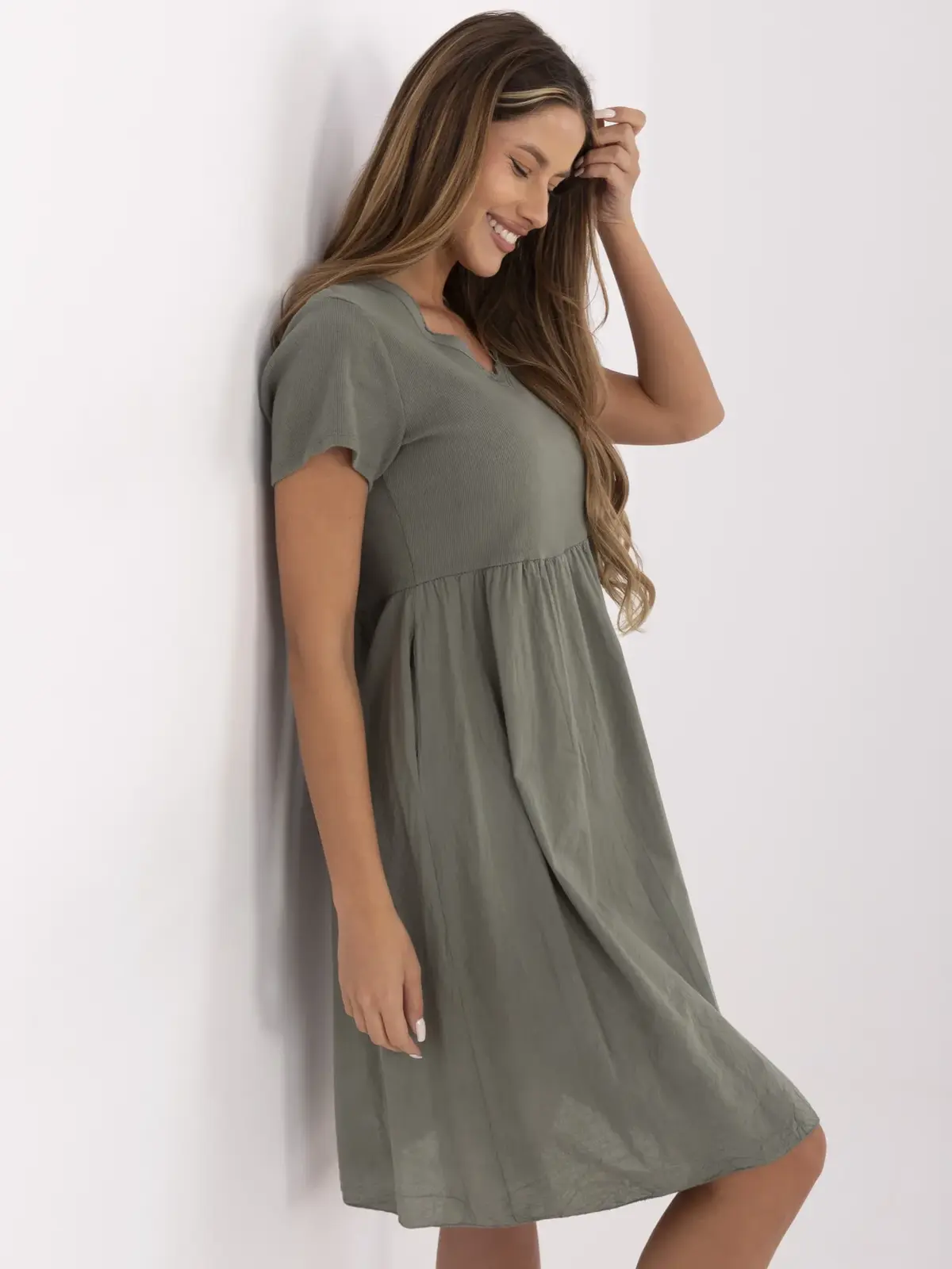Dress-DHJ-SK-25370.85-khaki