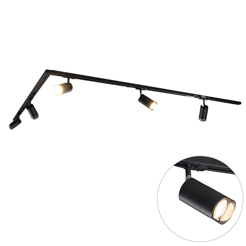 Moderný koľajnicový systém s 5 čiernymi dymovými reflektormi 1-fázový - Iconic Jeana
