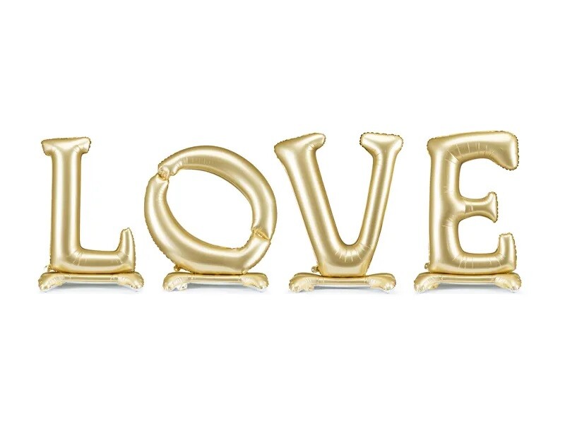 PartyDeco Samostojaci fóliový balónový nápis - LOVE 300 x 97 cm