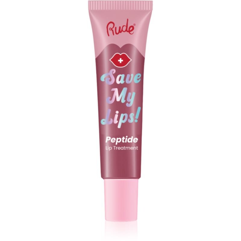 Rude Cosmetics Save My Lips vyživujúci a hydratačný balzam na pery s peptidmi odtieň Lychee 15 ml