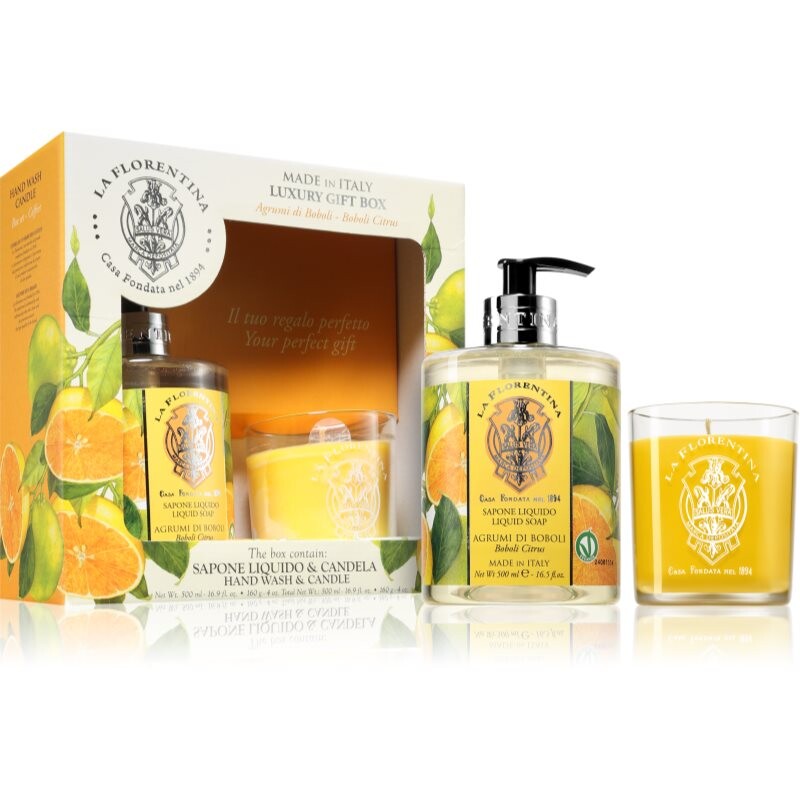 La Florentina Boboli Citrus Hand Wash and Candle darčeková sada