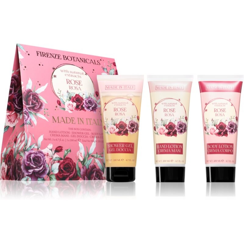 La Florentina Rose Hand Cream, Shower Gel and Body Lotion darčeková sada