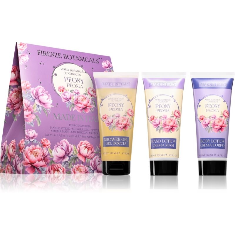 La Florentina Peony Hand Cream, Shower Gel and Body Lotion darčeková sada