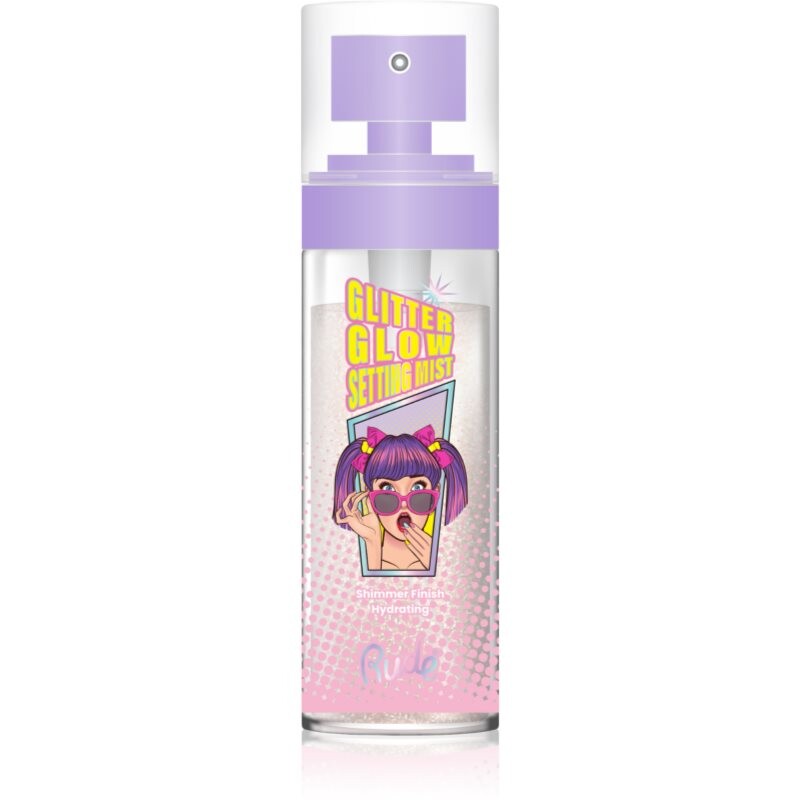 Rude Cosmetics Glitter Glow fixačný sprej na make-up s trblietkami 60 ml