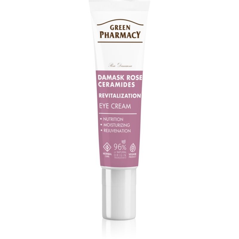 Green Pharmacy Damask Rose & Ceramides Eye Cream revitalizačný očný krém 15 ml