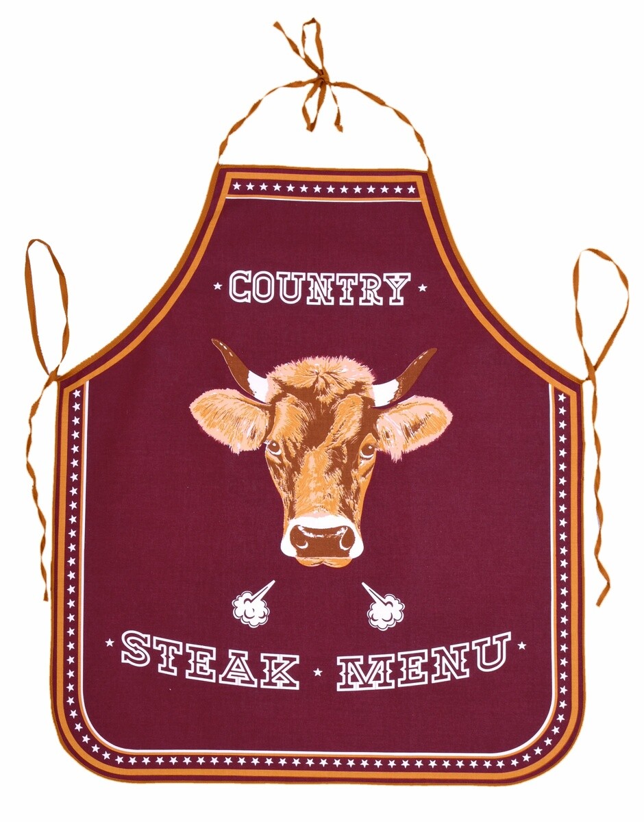 Zástera kuchynská, Steak Menu, bordová