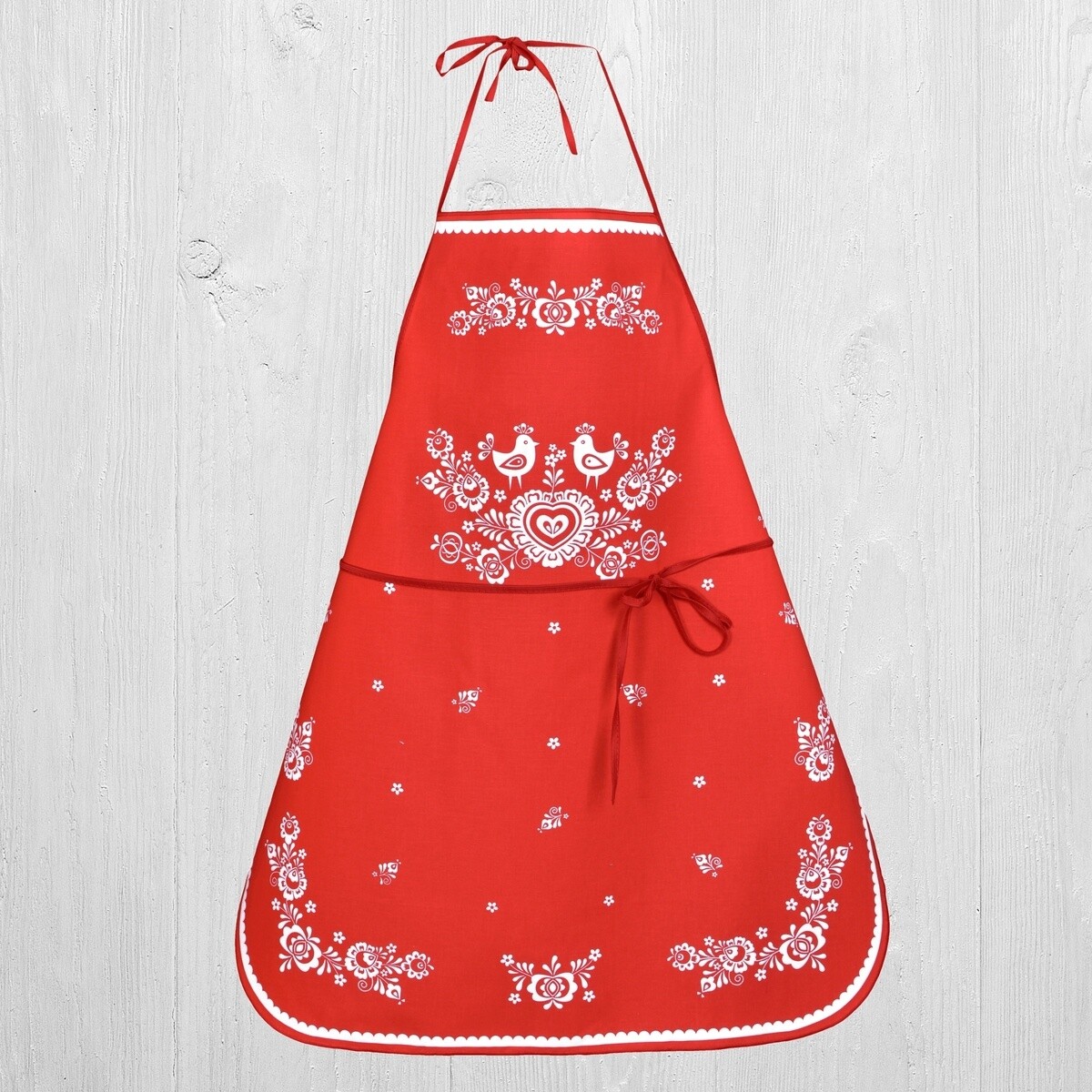 Zástera kuchynská, Folk podklad červený