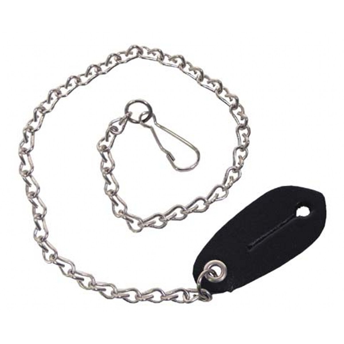 Retiazka s karabínkou a koženým príveskom MFH - strieborný-čierny