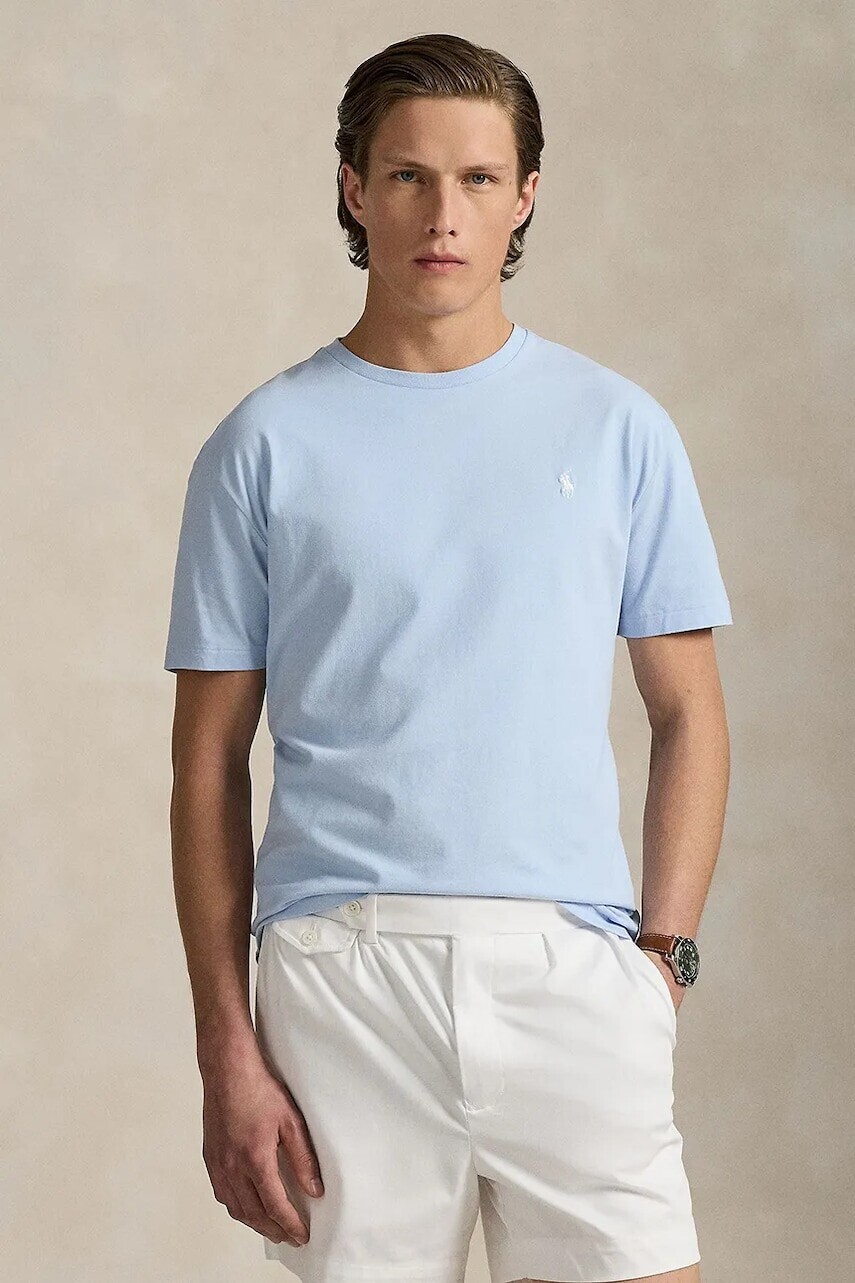 Bavlnené tričko Polo Ralph Lauren pánske, jednofarebné, 710970513