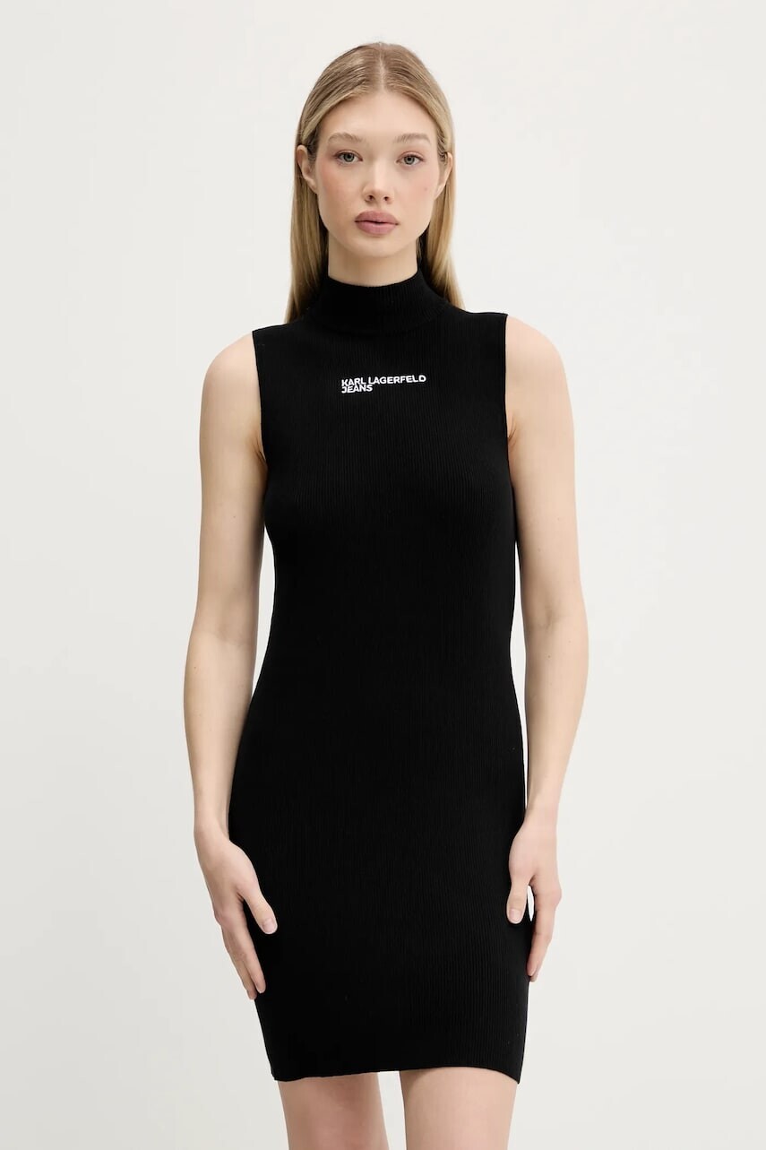 Šaty Karl Lagerfeld Jeans čierna farba, mini, priliehavé, A3W13010