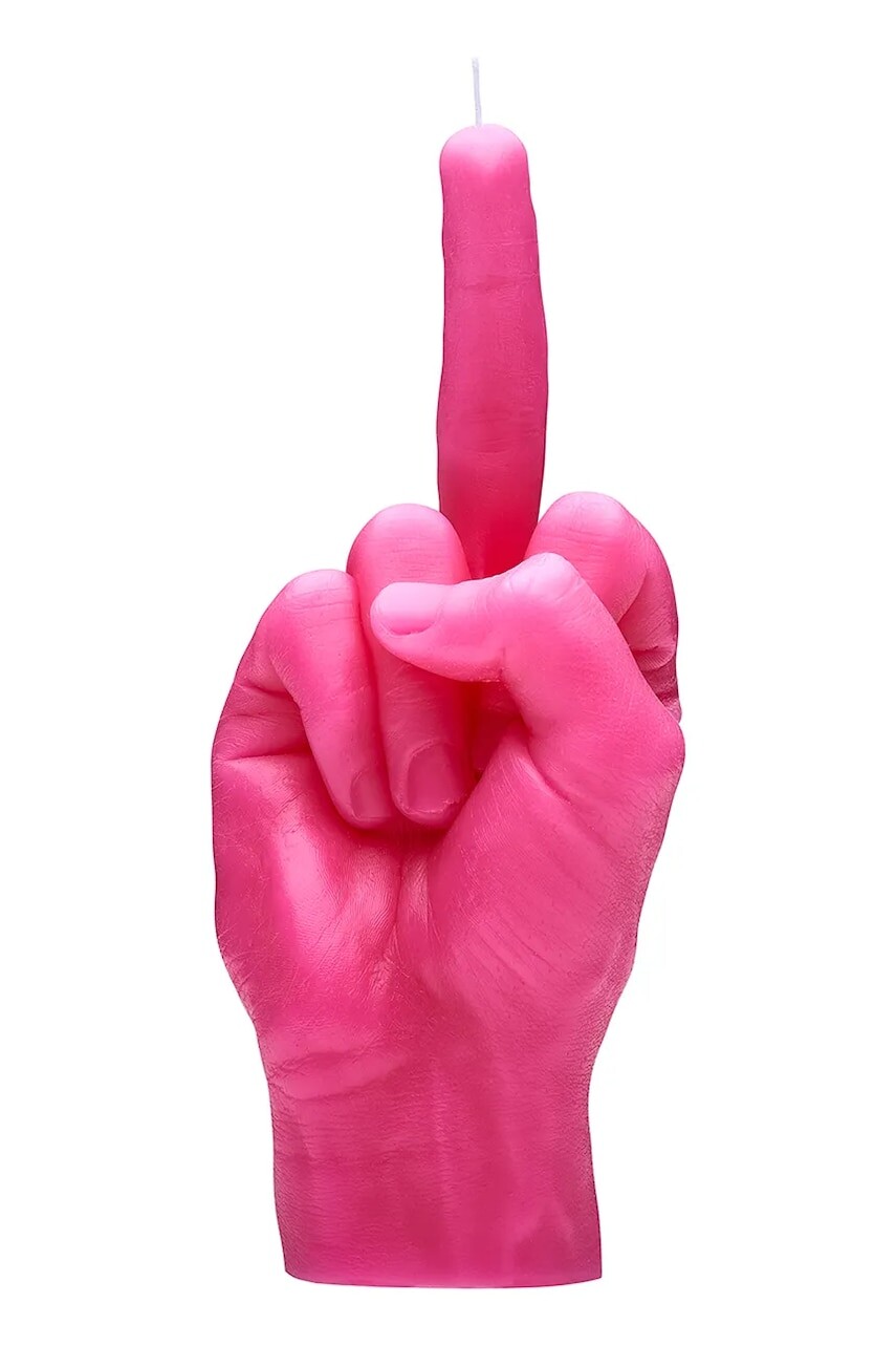 Ozdobná sviečka CandleHand F*ck you 380 g ružová farba