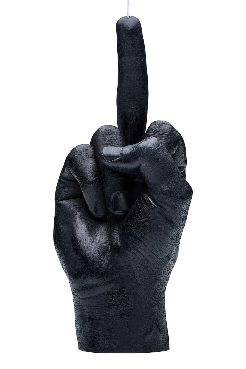 Ozdobná sviečka CandleHand F*ck you 380 g čierna farba