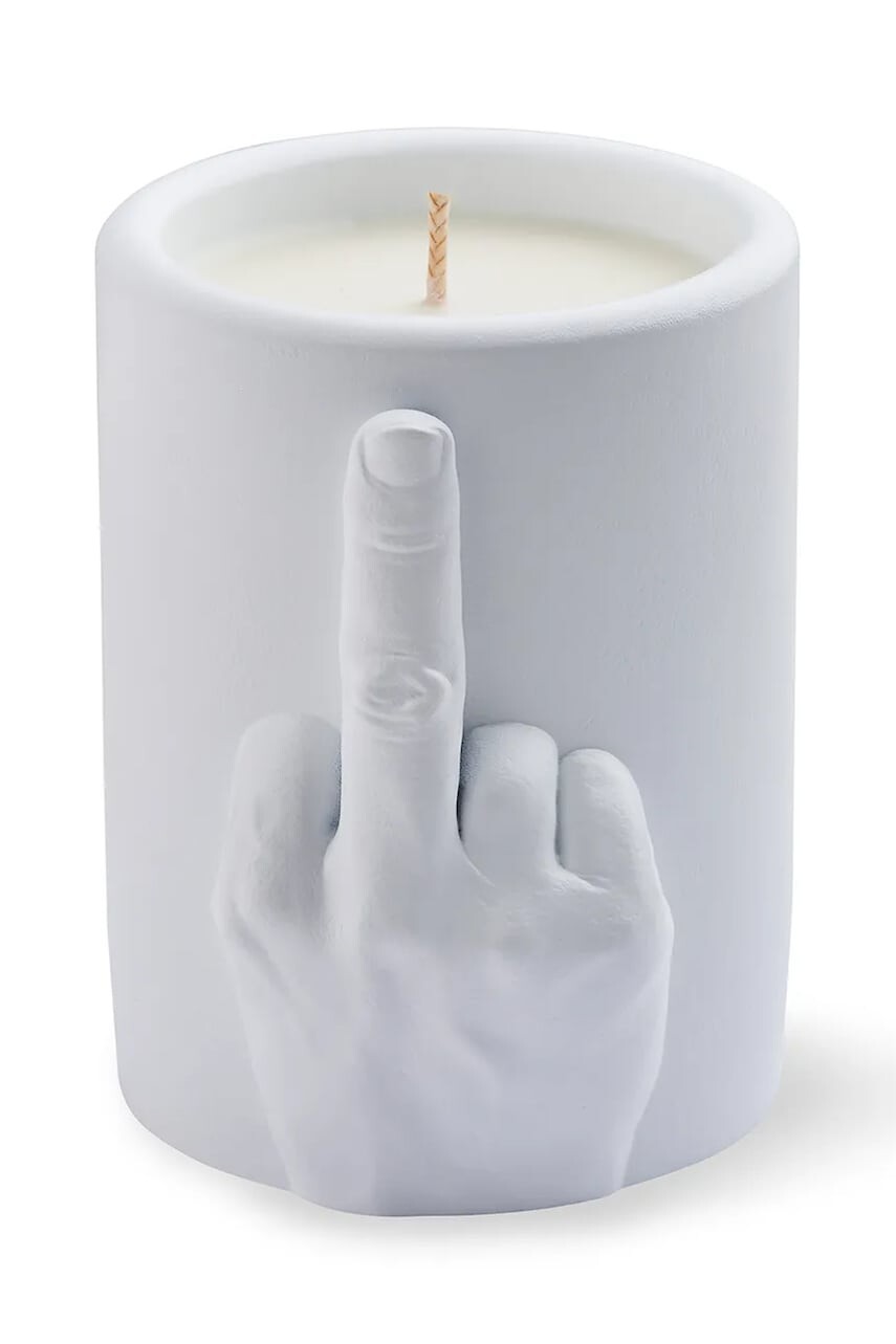Vonná sójová sviečka CandleHand F*ck you 260 g biela farba