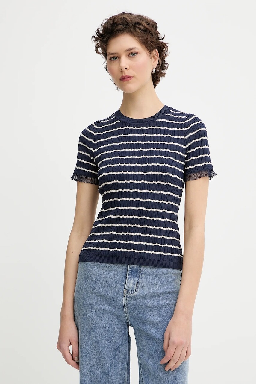 Tričko Rag & Bone dámske, tmavomodrá farba, WAS25P025UG25