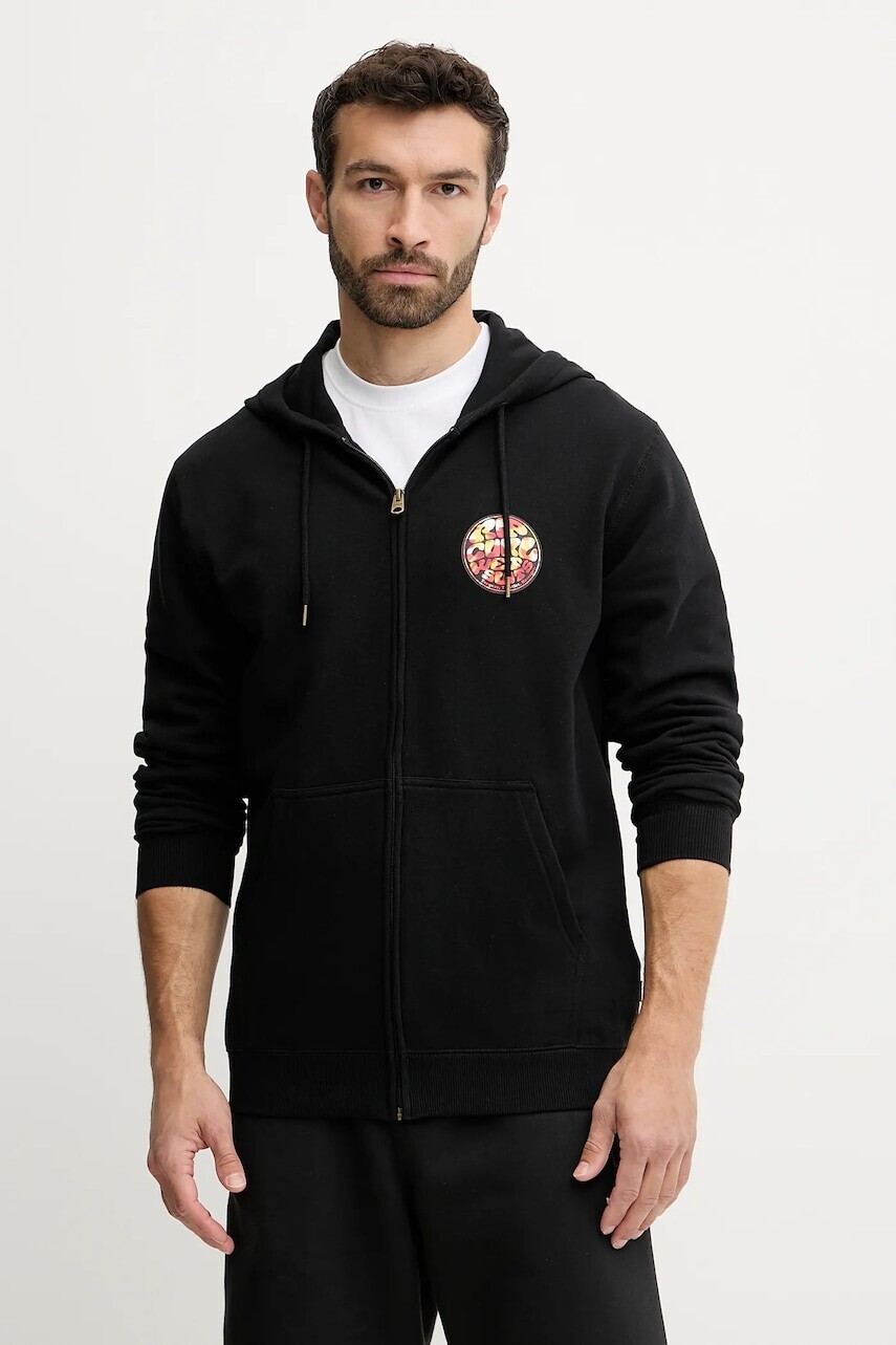 Mikina Rip Curl čierna farba, s kapucňou, s potlačou, 07EMFL