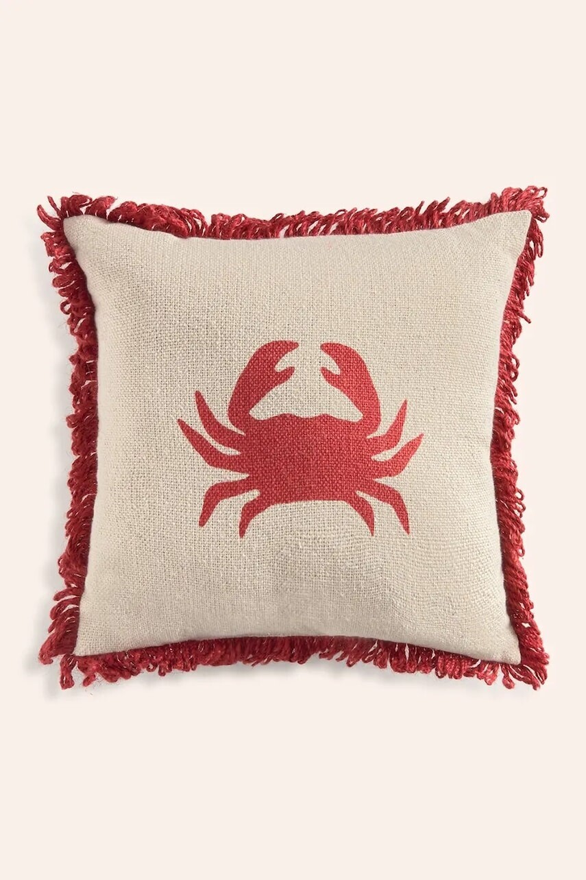 Dekoračný vankúš Calma House Crab červená farba