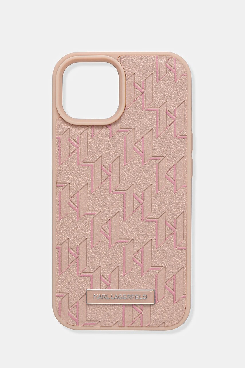 Puzdro na mobil Karl Lagerfeld iPhone 15 ružová farba, KLHMP15SPKHPORPP