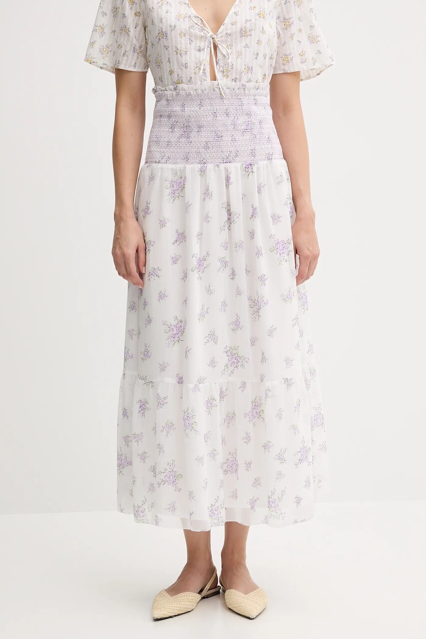 Sukňa Pepe Jeans biela farba, maxi, áčkový strih, PL901223
