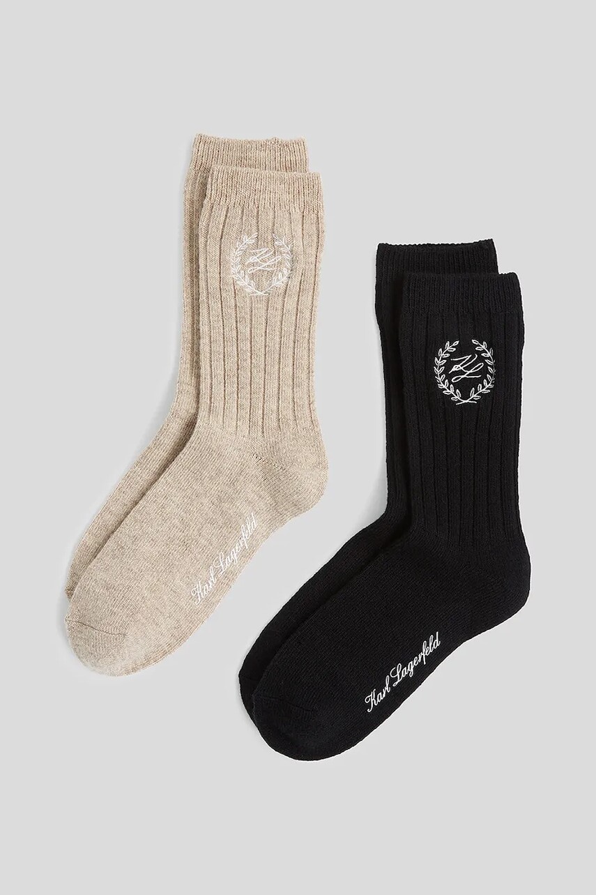 Ponožky s prímesou vlny Karl Lagerfeld 2-pak viac farieb, A3W47035