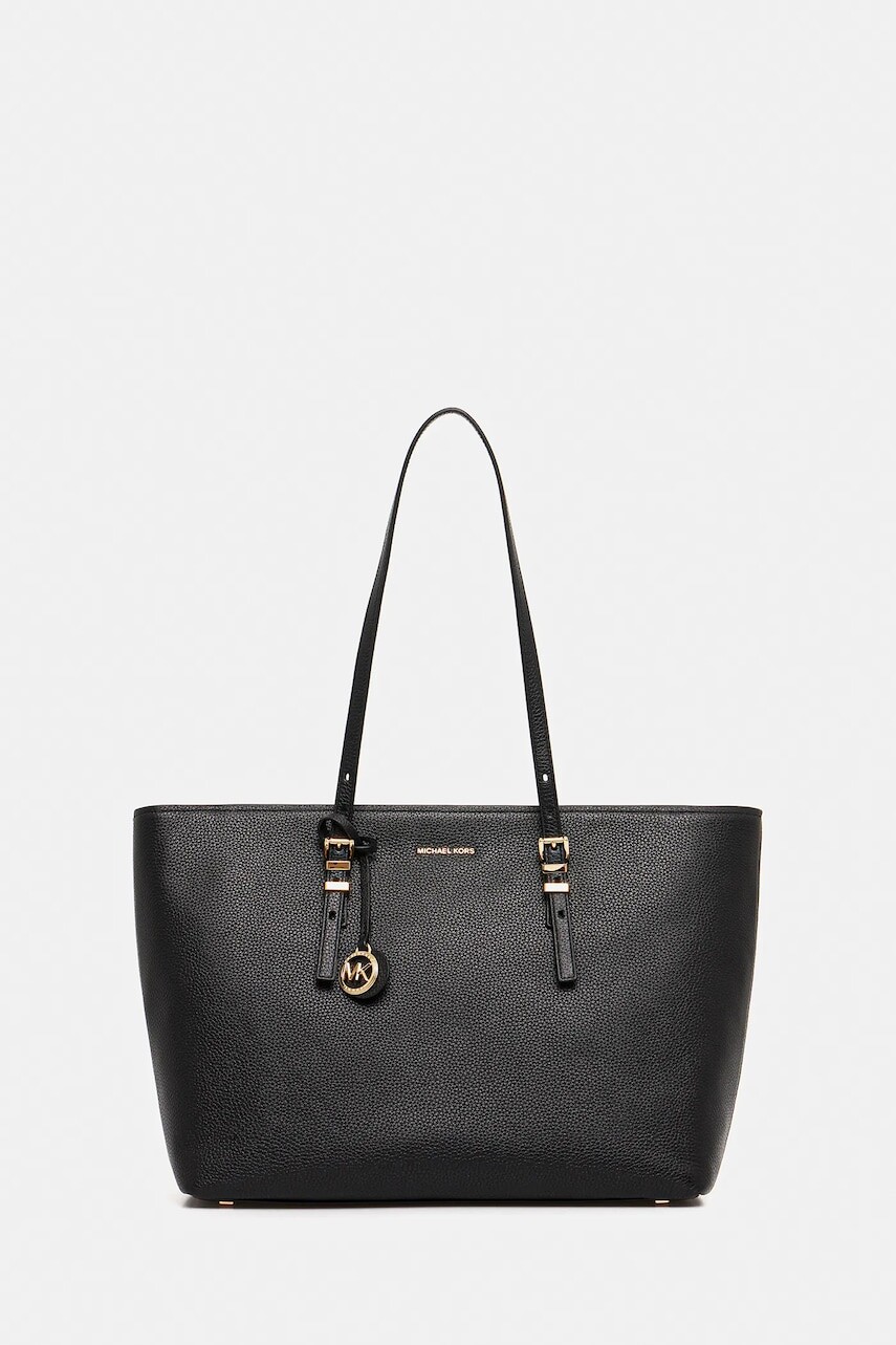 Kožená kabelka MICHAEL Michael Kors QUINN čierna farba, 30T5GQNT9L