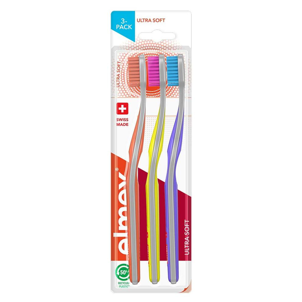 ELMEX Ultra Soft zubná kefka mäkká multipack 3 kusy, poškodený obal
