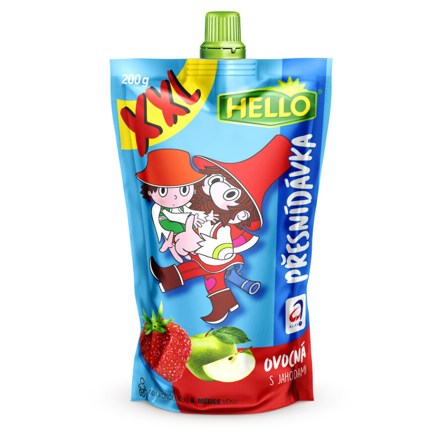 HELLO XXL Kapsička s jahodami 200 g x 10 kusov, poškodený obal