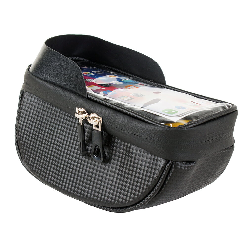 Cyklobrašňa na riadidlá s puzdrom na telefón - čierna