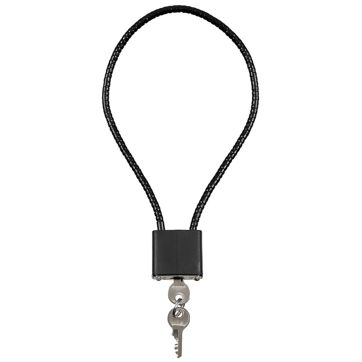 Zámok s oceľovým lankom MFH 360 mm - čierny