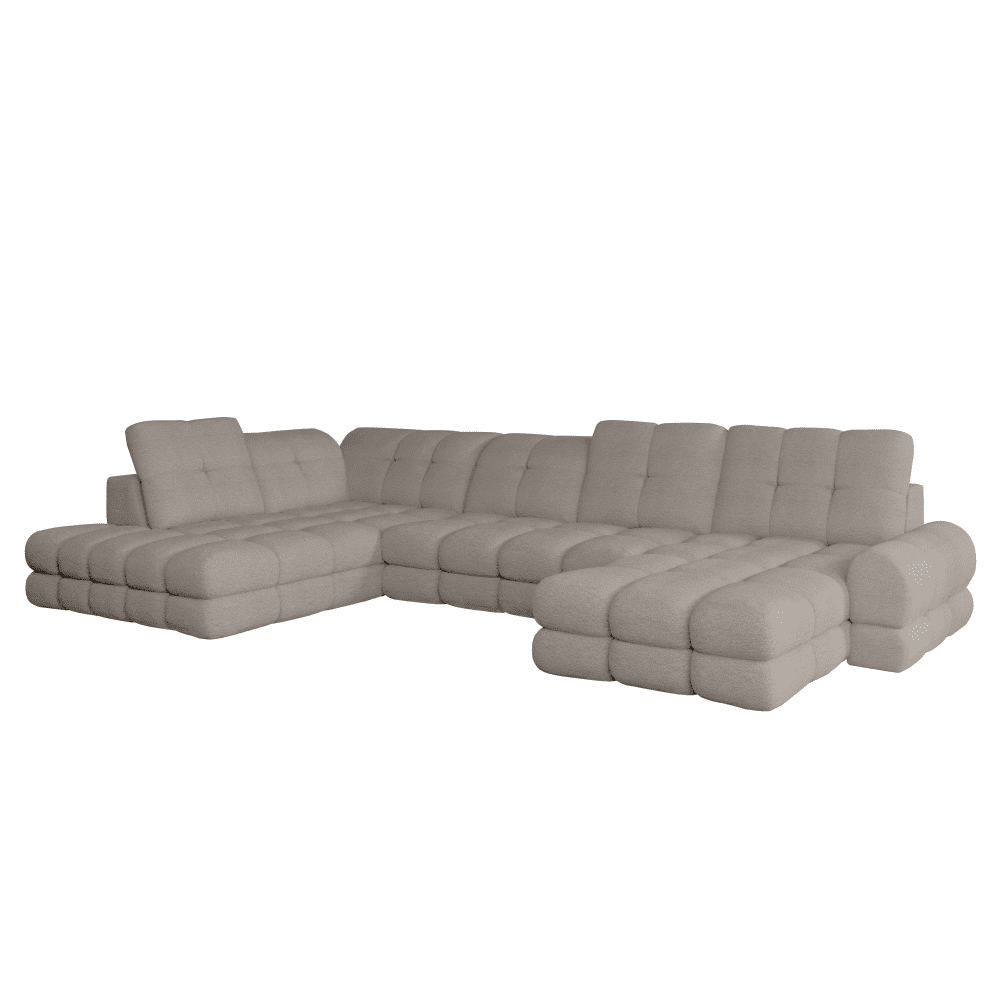 Rozkladacia sedacia súprava, béžovosivá Taupe, ľavá, TOLLO XL U ROH