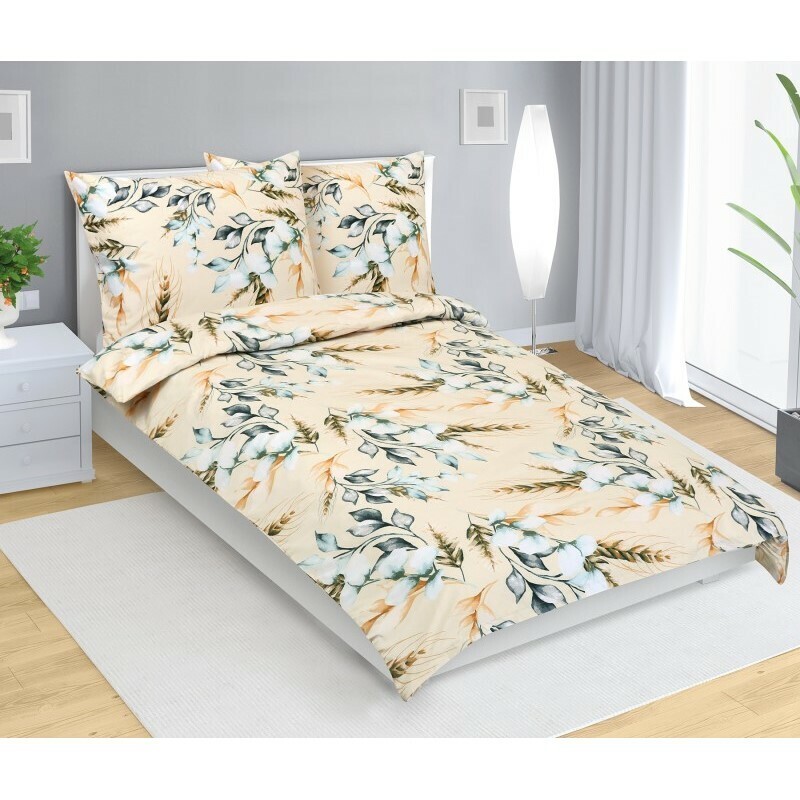 Bellatex Bavlnená posteľná bielizeň Klas béžová ,140 x 200 cm, 70 x 90 cm