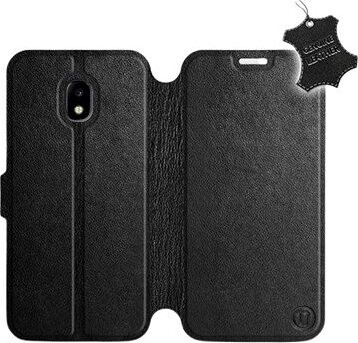 Flip puzdro na mobil Samsung Galaxy J3 2017 – Čierne – kožené – Black Leather