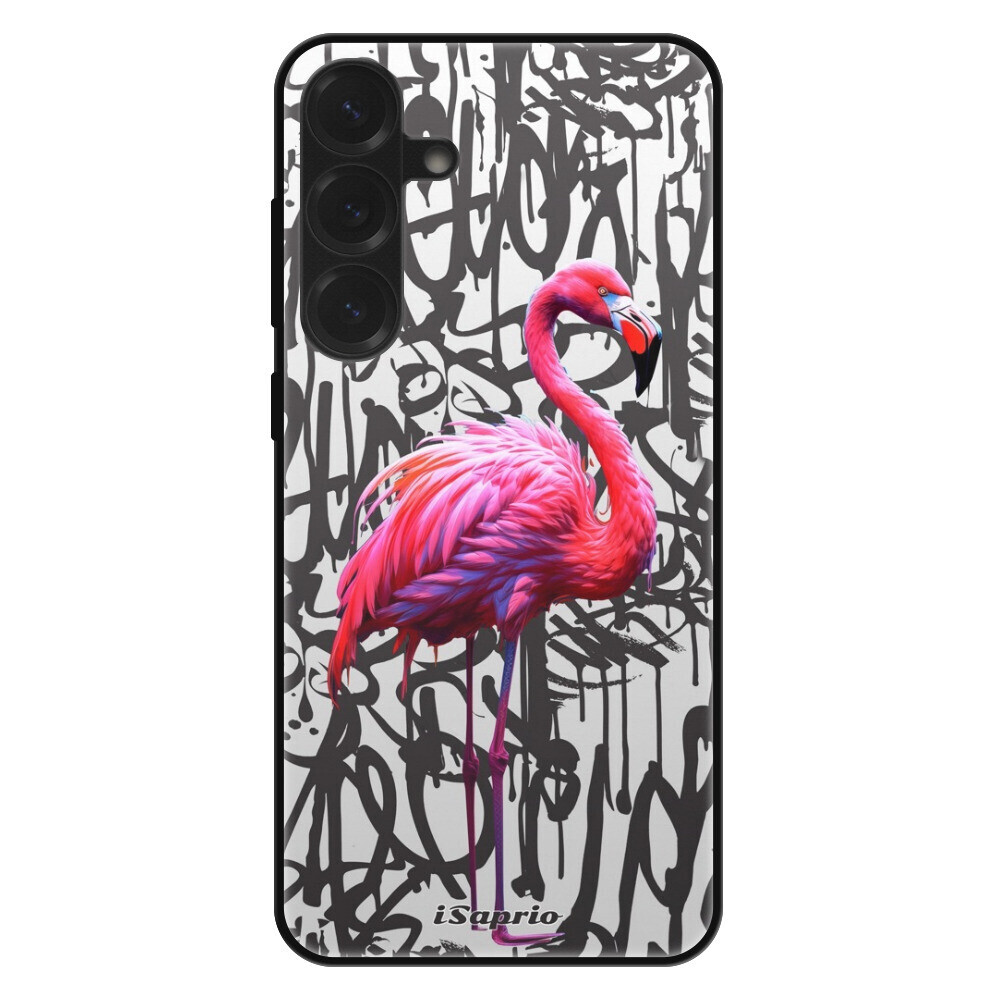 Lesklé puzdro Exclusive iSaprio - Flamingo Graffiti - Samsung Galaxy S25+